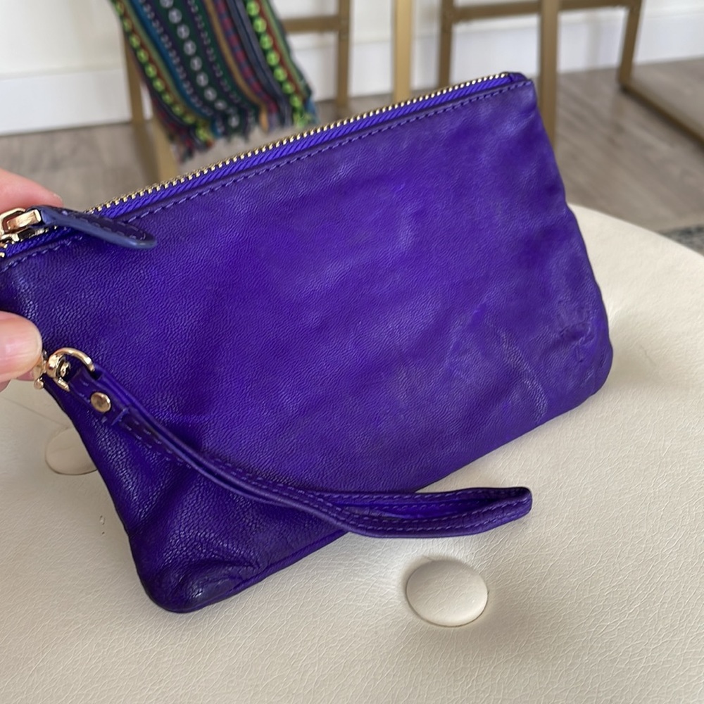H Butler genuine leather wallet in deep purple